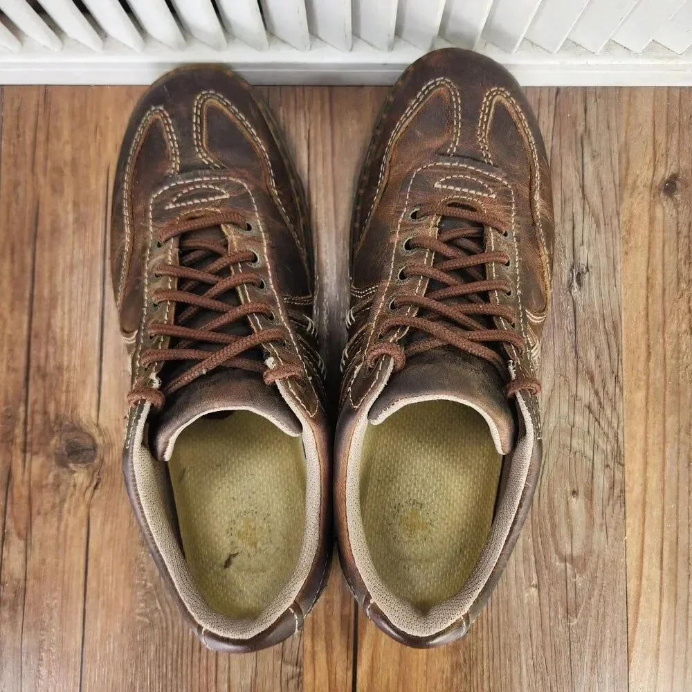Dr Martens Kurt Sneakers Mens Sz 9 Brown Distressed Leather Lace Up Casual Shoes